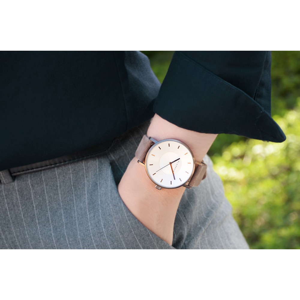 Klasse14義大利設計師品牌手錶 Volare系列42mm 36mm 米白面x咖啡色殼x咖啡麂皮皮帶 蝦皮購物