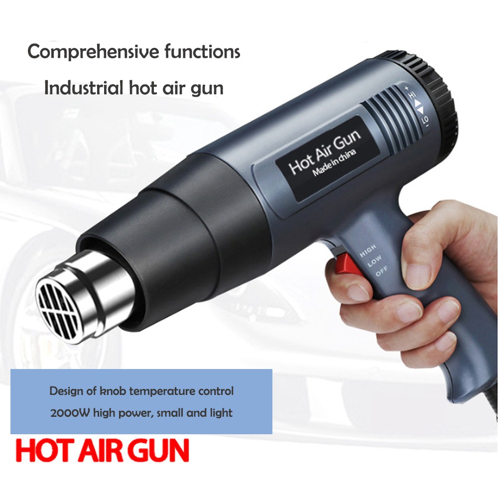 2000W 220V電動熱風槍溫控器熱風槍液晶顯示收縮包裝熱動力工具