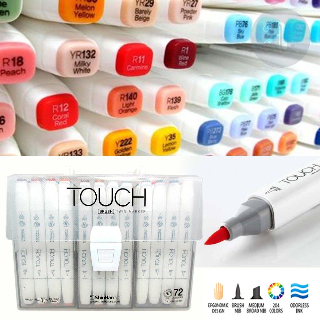 【a.select】韓國 新韓 TOUCH Markers 美術 麥克筆 雙筆頭 72色 整組賣