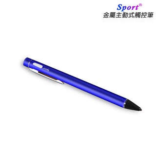 【TP-B22科技藍】Sport金屬細字主動式電容式觸控筆(附USB充電線)A