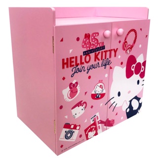 【羅曼蒂克專賣店】正版 木製 Hello Kitty 雙拉門置物收納盒 收納櫃 收納櫥櫃KT-630056