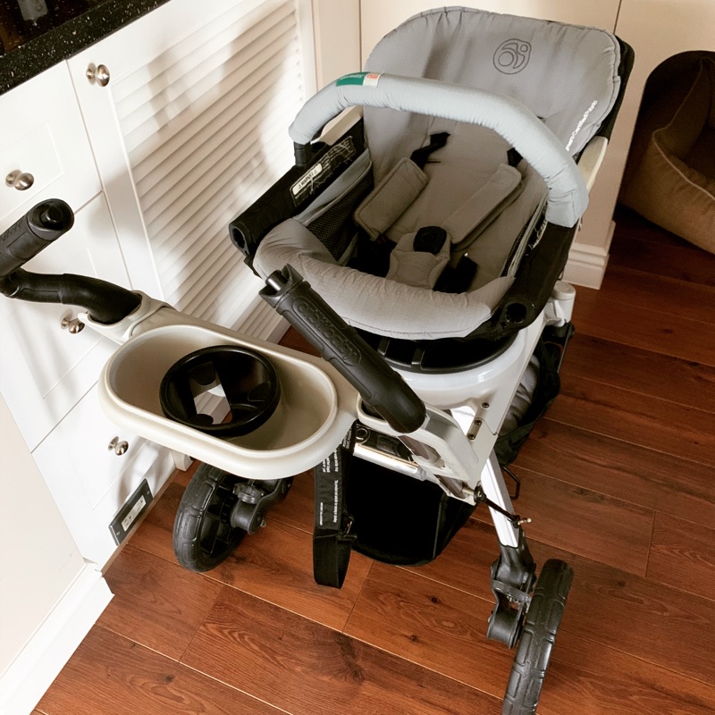 Orbit baby G2嬰兒車界的賓利 手推車 餐盤架+置物包+防蚊罩+雨罩+3套椅套(灰+藍+紫)+箱子