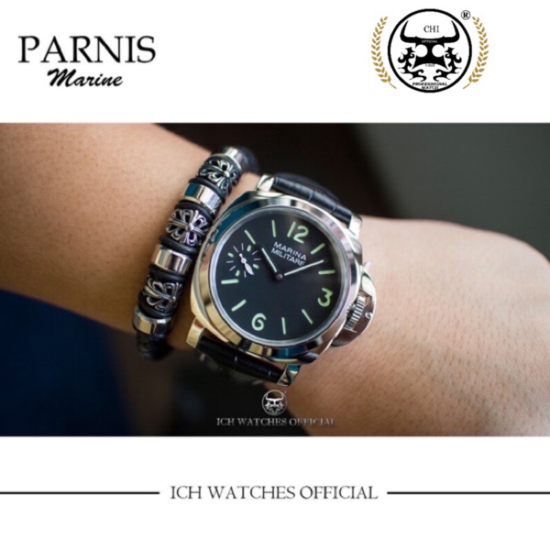 原裝進口瑞士PARNIS 柏尼時MARINA MILITARE 義大利海軍 機械錶 手錶
