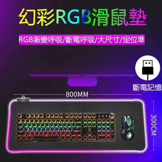 【來圖客製】昇級款加大發光滑鼠墊超大遊戲電競發光rgb桌面墊電腦筆記本充電加厚加長炫幻滑鼠墊