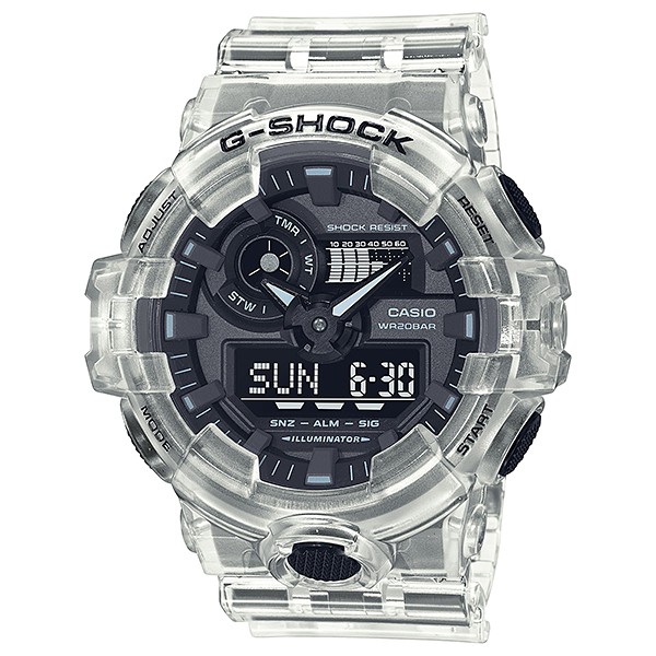 【CASIO】G-SHOCK 白色半透色系大錶徑款 GA-700SKE-7A 台灣卡西歐公司貨