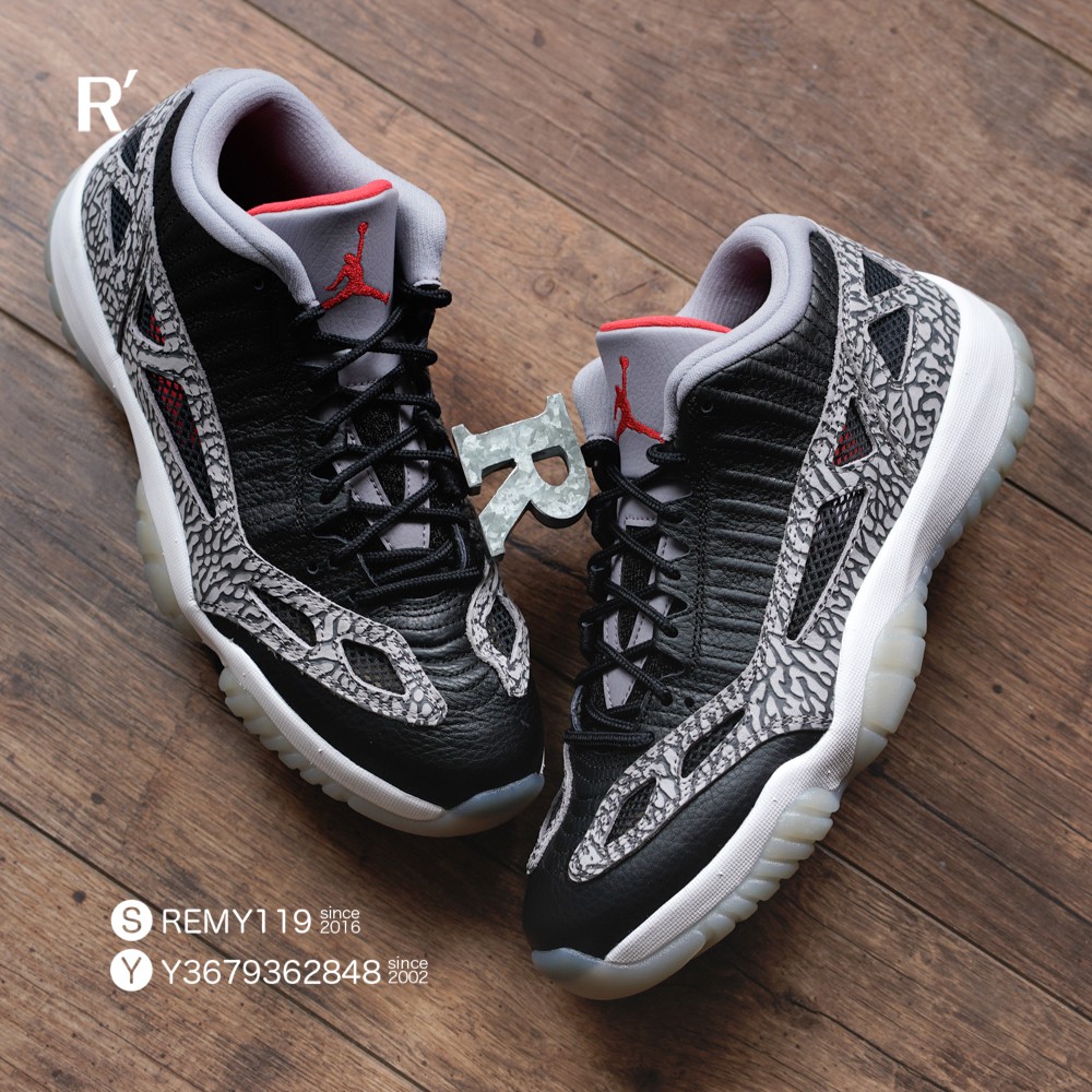 R'代購 Air Jordan 11 Low IE 3 Black Cement 黑灰爆裂紋練習鞋 919712-006