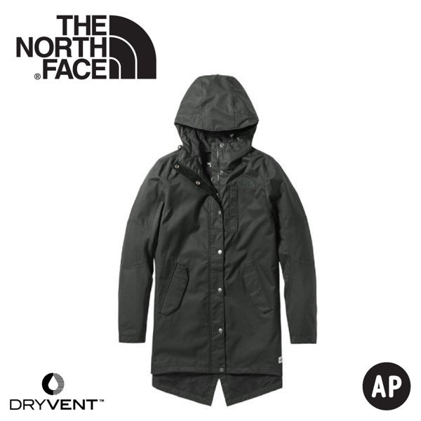 【The North Face 女 長版DryVent防水外套《黑》】3VU4/防水外套/長版外套/休閒外套/悠遊山水