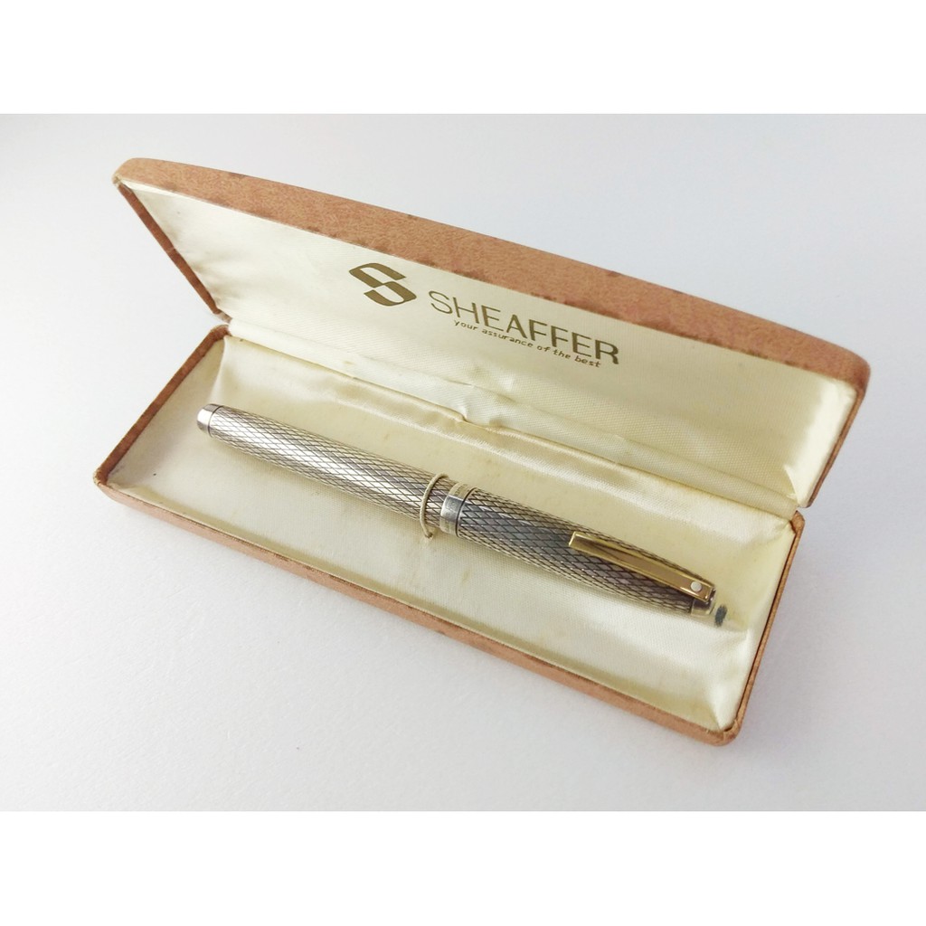 SHEAFFER 西華 70` 純銀銀龍 14K F尖 鋼筆含盒