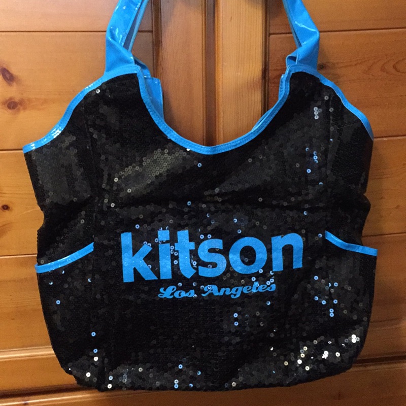 Kitson黑色藍邊亮片包