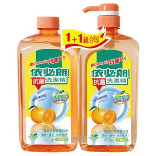 依必朗 抗菌壓頭洗潔精/洗碗精/沙拉脫 1+1組合包 1000cc+1000cc 柑橘味 2瓶裝 （店取最多下單2組）