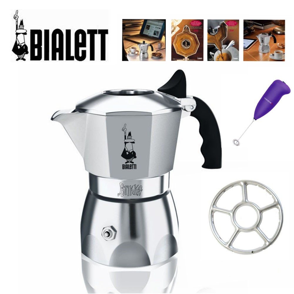 Bialetti Brikka 加壓 摩卡壺 4人份+爐架+打奶器 特惠價(只有一組)免運費