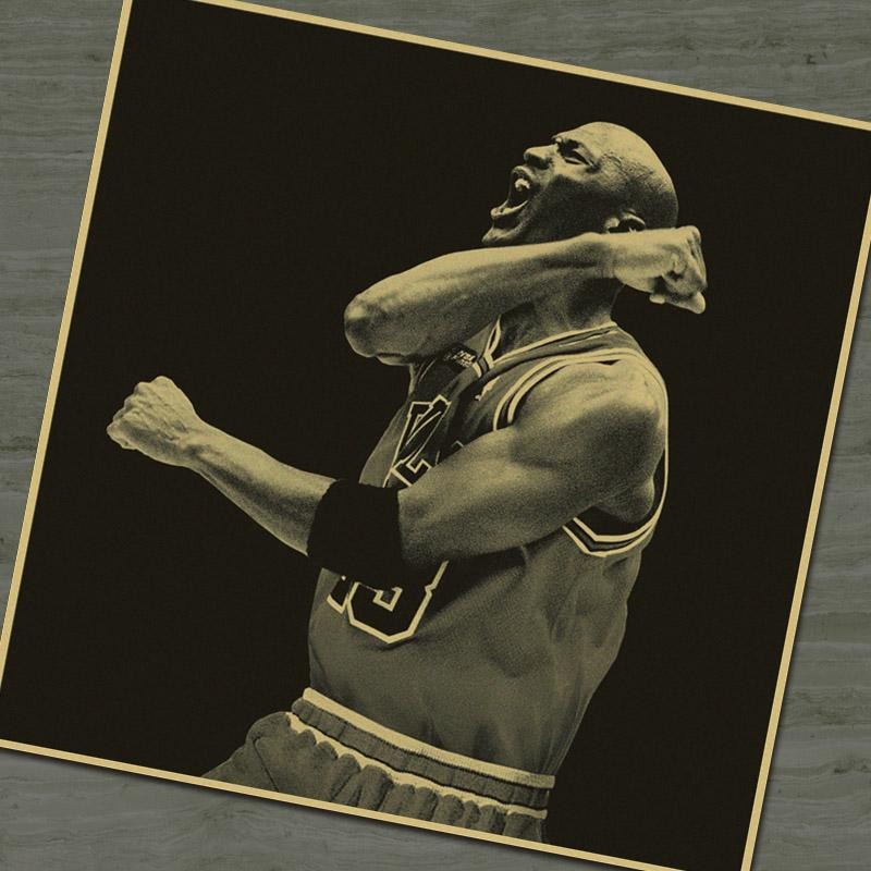 NBA 喬丹 Michael Jordan 正方形 籃球 牛皮紙海報 復古海報 限量經典款