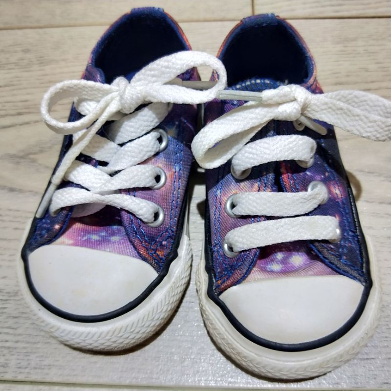全新 正貨 Converse all star 藍色 紫色 星空 帆布鞋 布鞋 球鞋 女童 童鞋 11.5公分