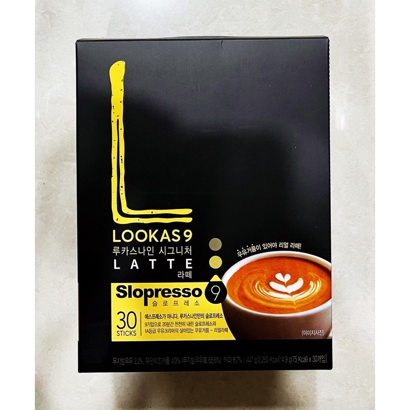 【韓國忠清南道】韓國LOOKAS 9 - 咖啡雙倍拿鐵 特香 （14.9g*30條）