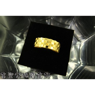 金聖公珠寶金行 ~ ㊣9999黃金戒指方塊藝術造型 gold9999 ring 純金戒指 男生戒指 男生金戒