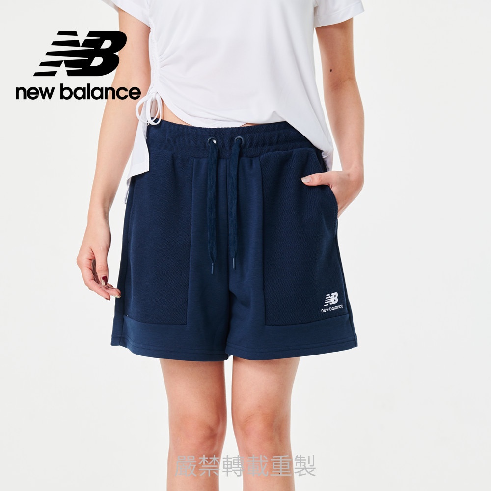 【New Balance】 NB 棉質短褲_女性_深藍_WS23500NGO