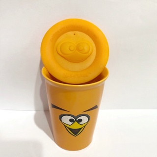 全新正版 ANGRY BIRDS憤怒鳥 雙層陶瓷杯 橘鳥 附立體造型杯蓋 馬克杯 300ml
