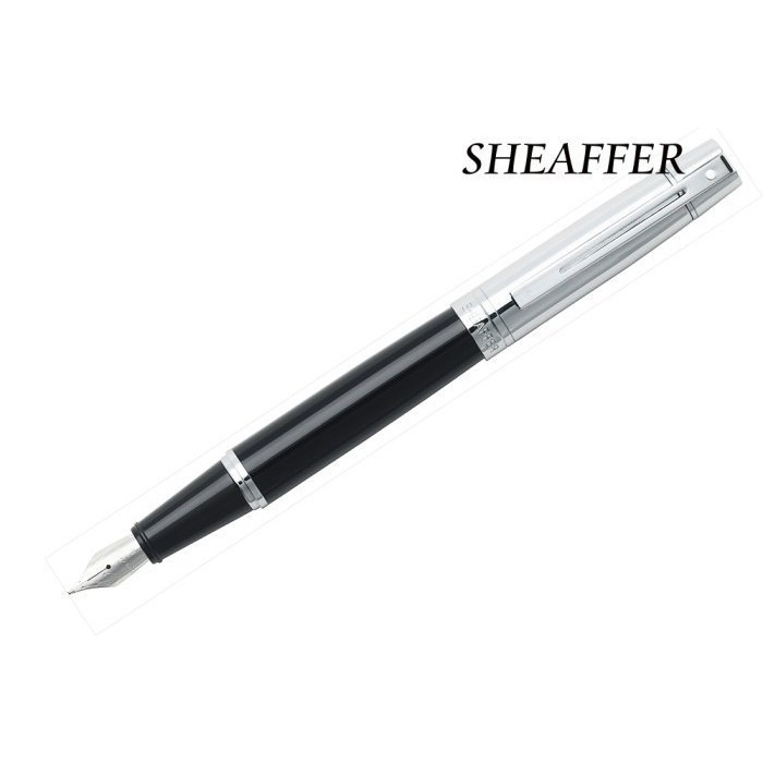 【筆較便宜】SHEAFFER西華 300系列黑桿銀套鋼筆 F尖 9314