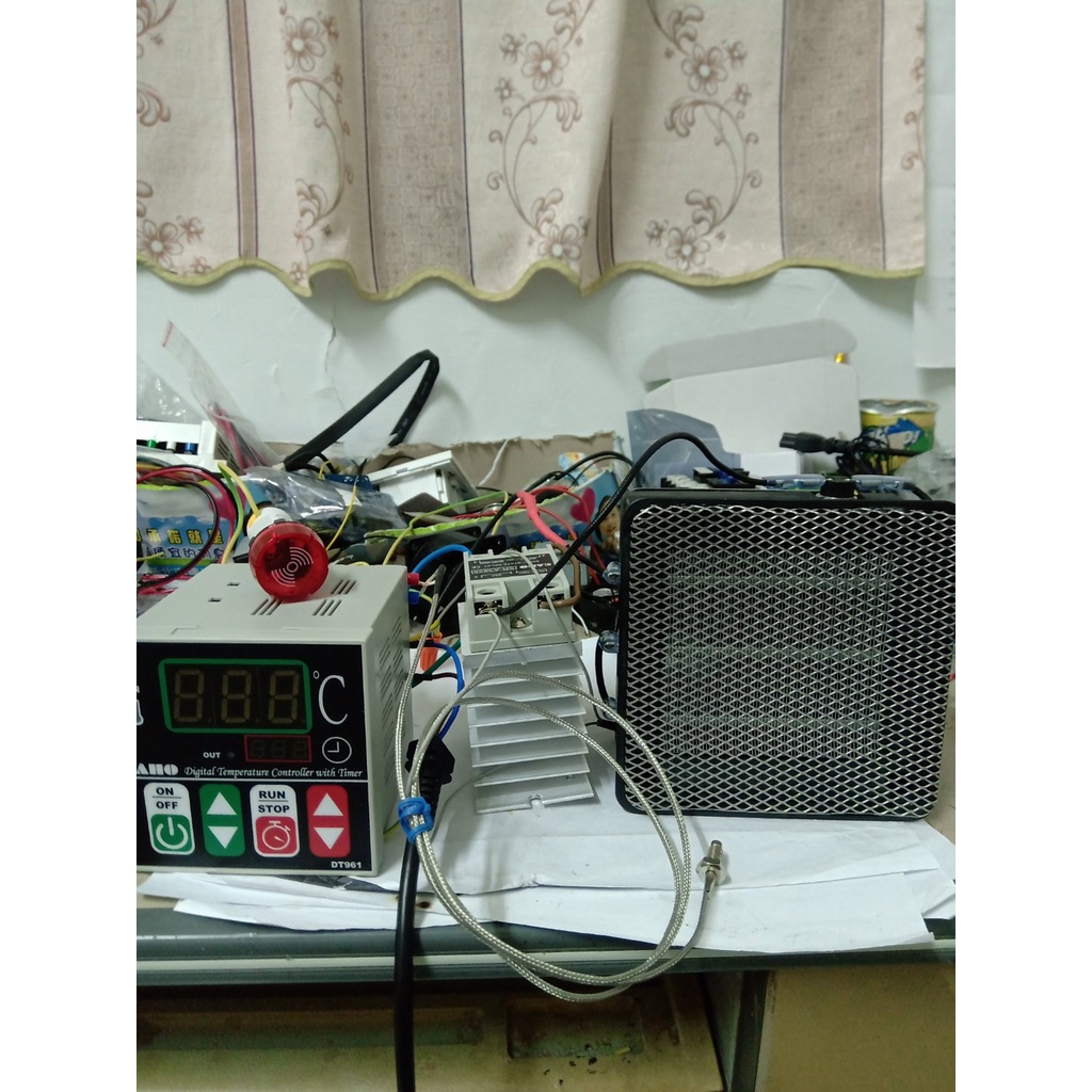 烘培用溫度時間控制器(含1支感溫棒)+25A交流轉交流固態繼電器+熱風模組+蜂鳴器(技術性商品,請先詢問再下單)