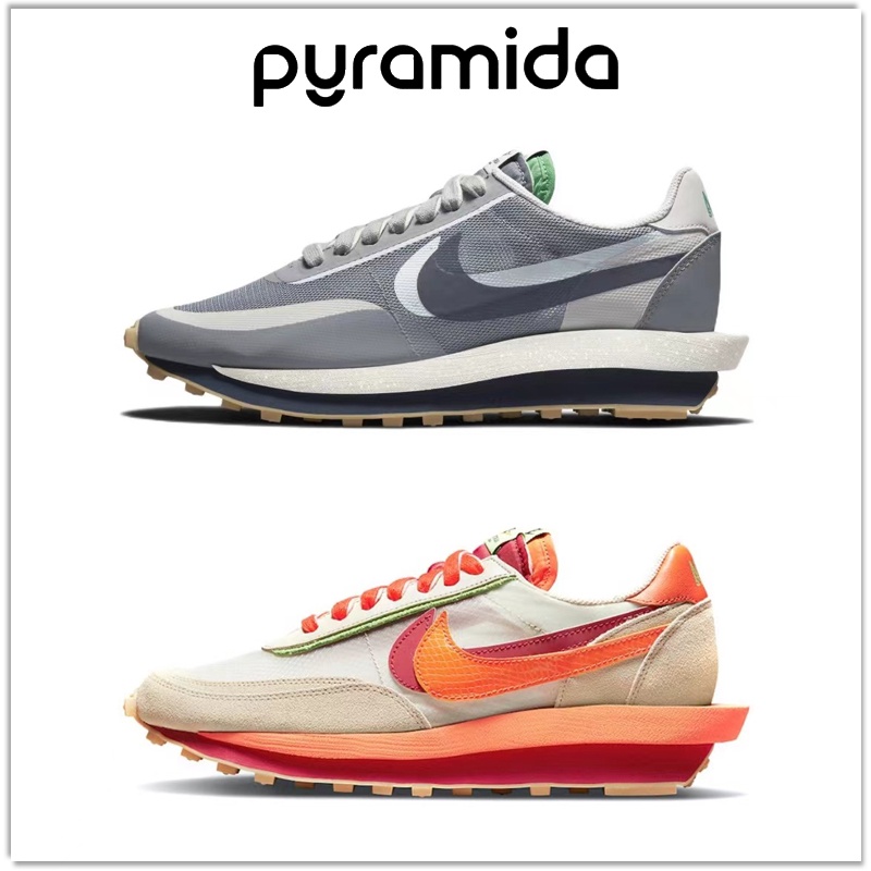 Puramida-CLOT x Sacai x Nike LDWaffle 三方聯名 DH1347-100白橙 灰藍