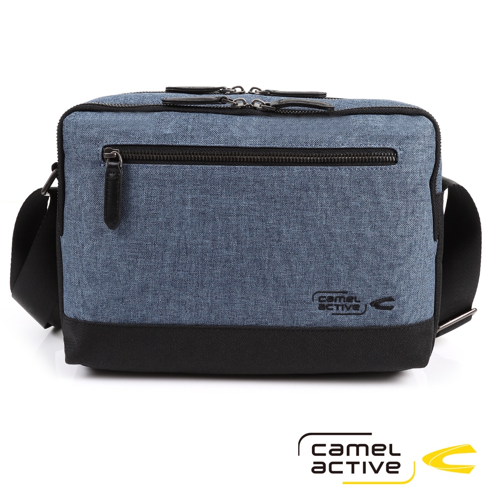 【Camel Active】James系列 休閒個性側背包-黑藍/C28C80001203