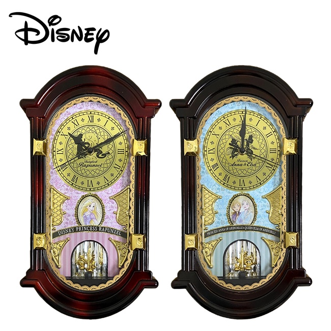 含稅 迪士尼 復古掛鐘 指針時鐘 擺鐘 古董鐘 掛鐘 壁鐘 時鐘 長髮公主 冰雪奇緣 艾莎 安娜 日本正版