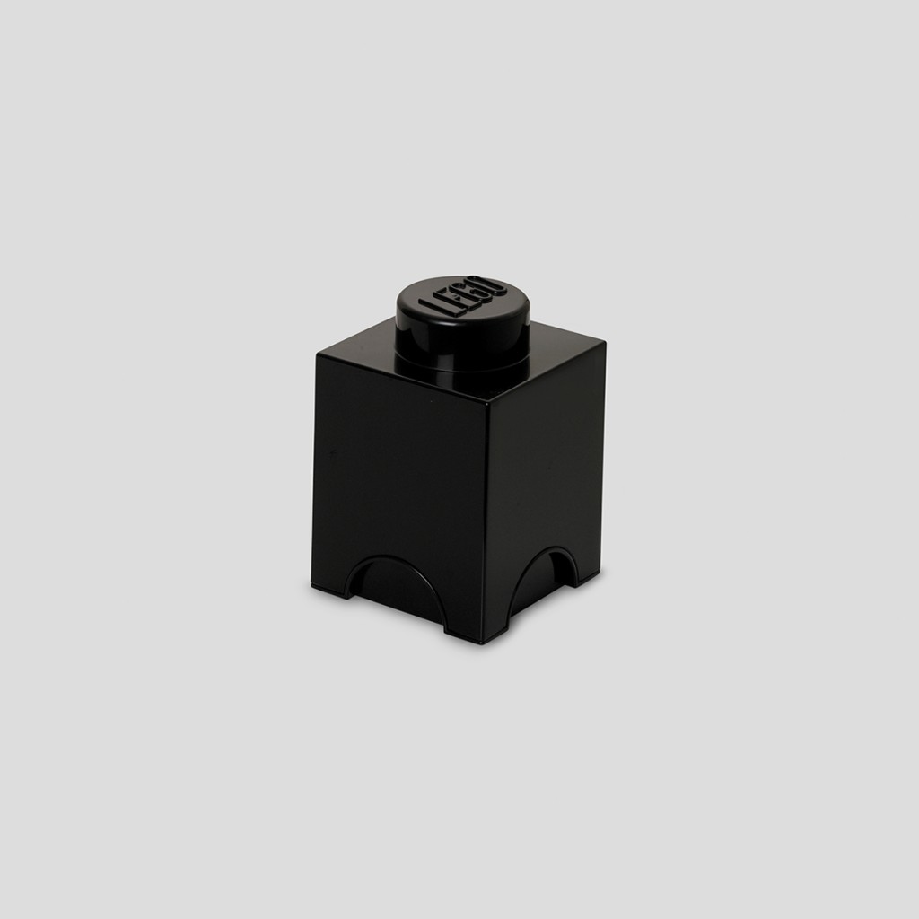 【積木樂園】樂高 LEGO 4001 黑色 經典方塊一製物盒 1凸 收納箱 收納盒 整理箱 可堆疊 筆筒