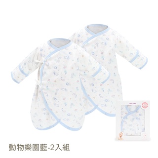 【ding baby】MIT台灣製純棉反摺紗布蝴蝶衣2入組-藍/白