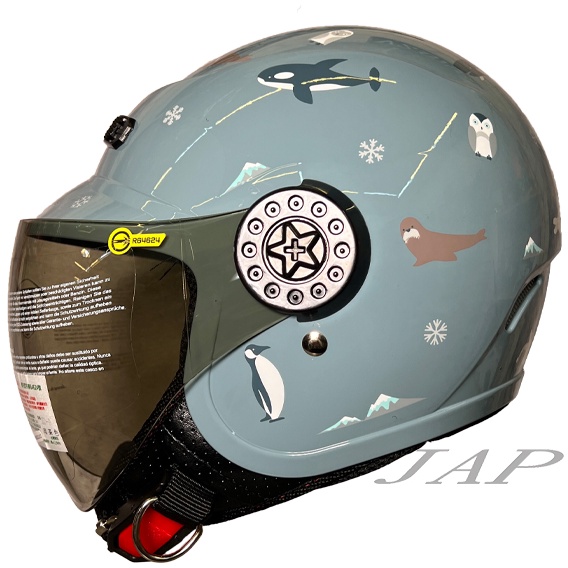 THH FH220 北極圈小夥伴 靜謐藍 童帽 小朋友安全帽 附抗UV鏡片兒童安全帽