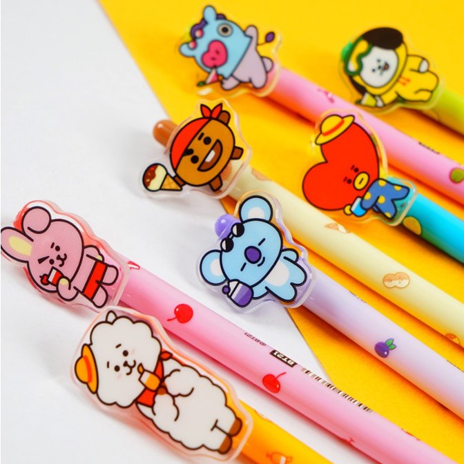 韓國文具 正版韓貨bt21 原子筆四色筆三色筆自動鉛筆line Friends Bt21筆 蝦皮購物