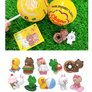 (現貨/全套)💯加倍佳草莓棒棒糖 Line Friends 驚喜蛋 食玩公仔 熊大 熊美 兔兔 莎莉 雷納德 角色公仔