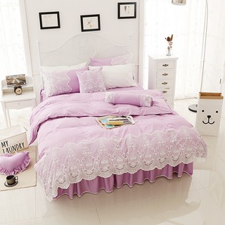 精梳純棉 青春旋律 紫色 標準雙人 加大雙人 公主風 床罩組 床裙組 保證不起毛球
