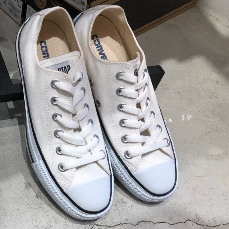 預購甜甜價aoi 日貨 Converse 日本限定白底黑線帆布鞋 蝦皮購物