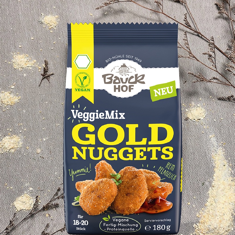 【即期良品】德國寶客BauckHof 素食主義雞塊口味預拌粉 Veggie Mix Goldnuggets 180g