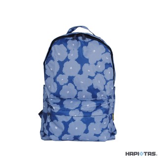Hapi+Tas HAP0112 新型摺疊手提後背包- 深藍塗鴉花朵【旅遊補給】 後背包 美冠皮件 摺疊包