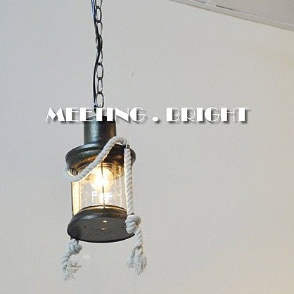 遇見‧光^--------^ AD71251 吊燈類 中式經典款 復古 麻繩馬燈油燈+透明玻璃單燈吊燈 出清