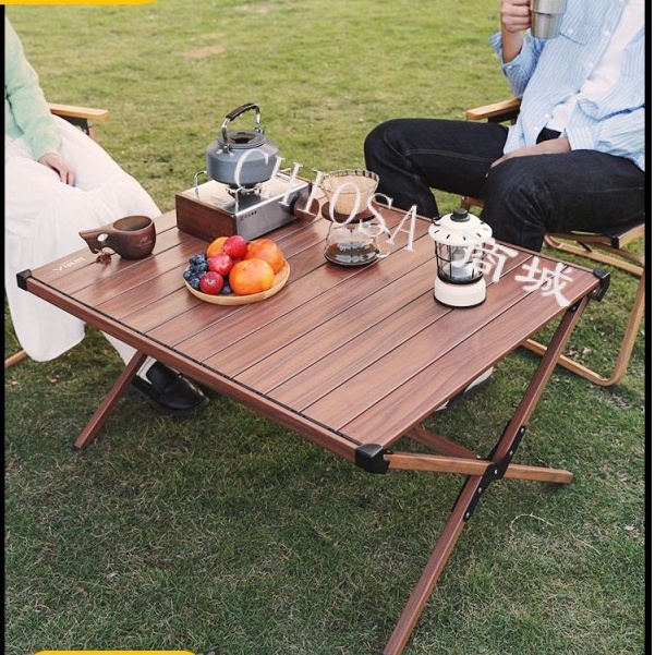 【熱賣免運】戶外折疊桌鋁閤金蛋捲桌露營桌椅便攜式野餐裝備用品野外桌子野炊 PS4O