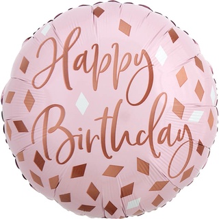 派對城 現貨【18吋鋁箔氣球-粉嫩生日】 歐美派對 生日氣球 鋁箔氣球 派對佈置 拍攝道具 生日派對 生日佈置