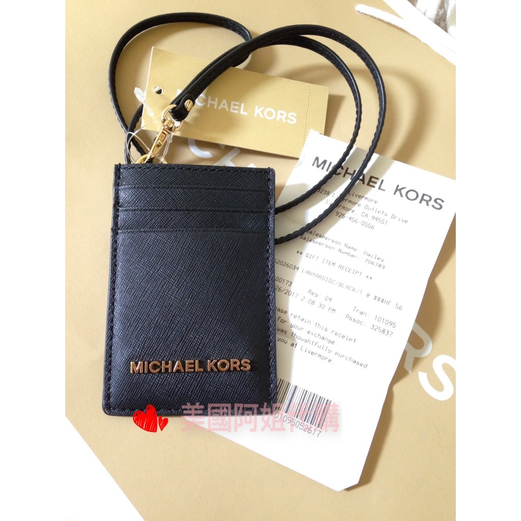 ❤美國阿姐代購❤Michael Kors MK 字母 證件套/識別證  黑色 現貨在台