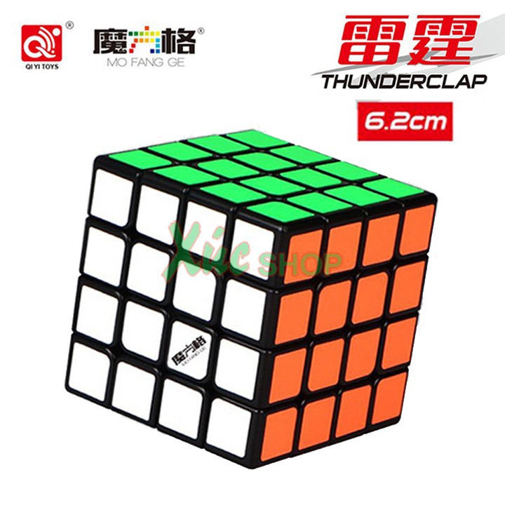 Rubik 4x4 黑色邊框 - QiYi Thunderclap 6.2cm 4x4x4 - 貼紙