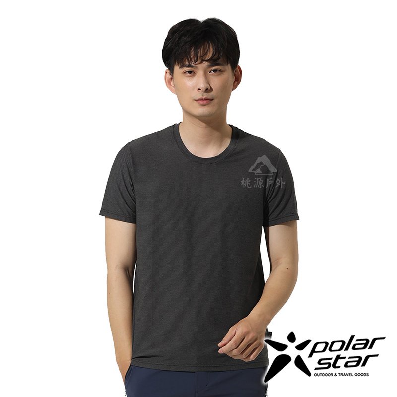 PolarStar 男銀纖維抗菌T恤(鳥眼)『黑』P22121