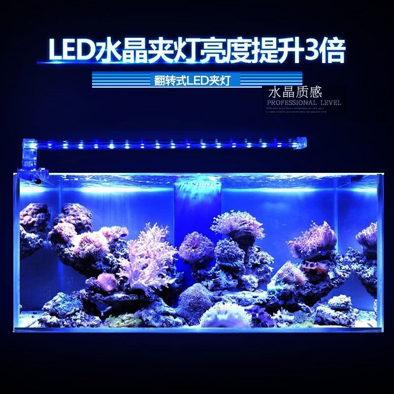 魚缸燈led照明燈高亮造景水晶夾燈水草高亮藍白裝飾燈水族箱節能b17 蝦皮購物