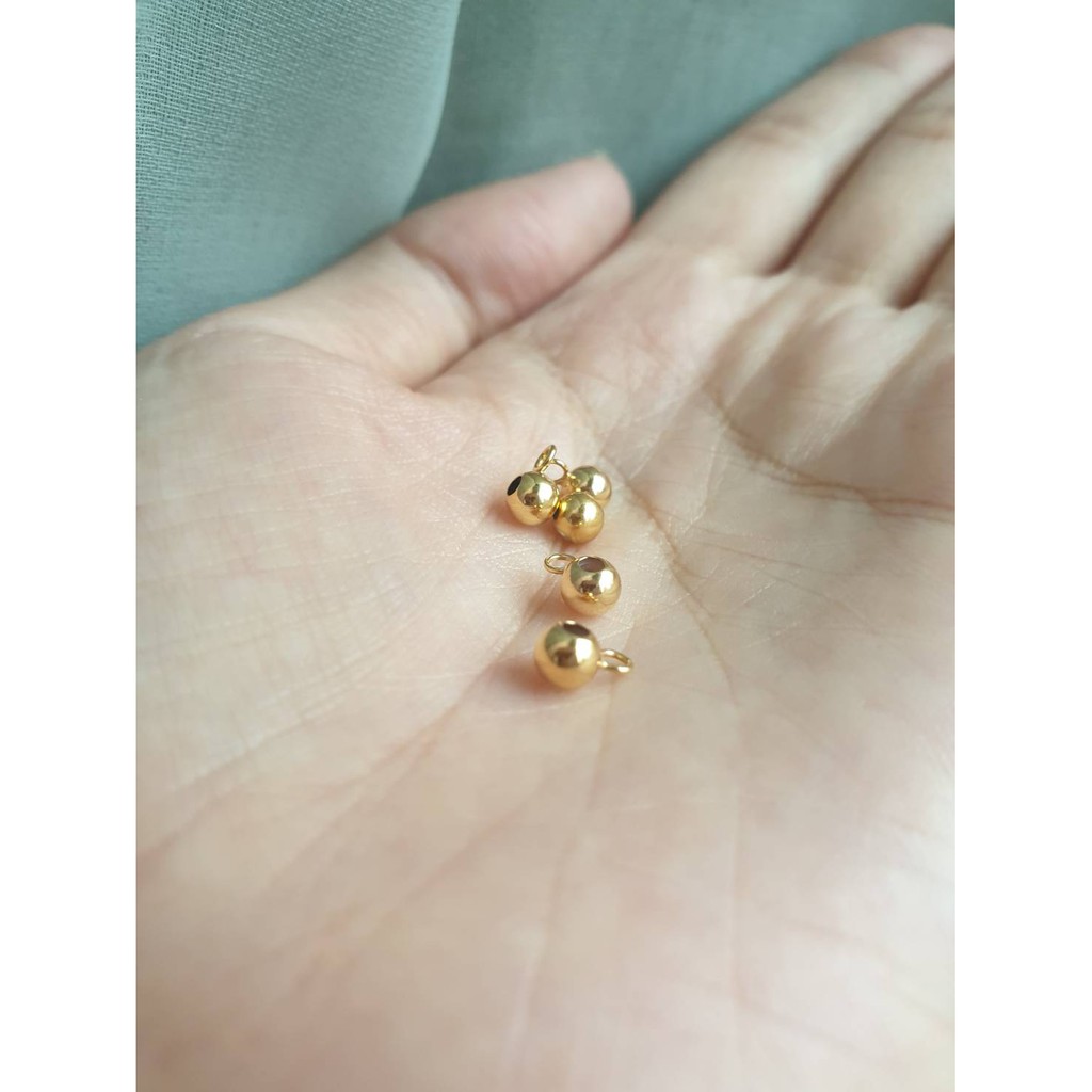 Pure手作材料舖 美國14k包金帶環金珠圓珠調節珠矽膠珠移動材料注金14kgf 蝦皮購物