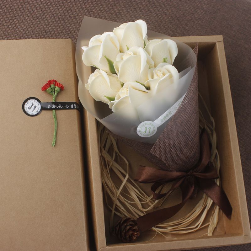 手工製作禮物七夕情人節禮物7朵玫瑰 香皂花5創意禮物七夕情人節 蝦皮購物