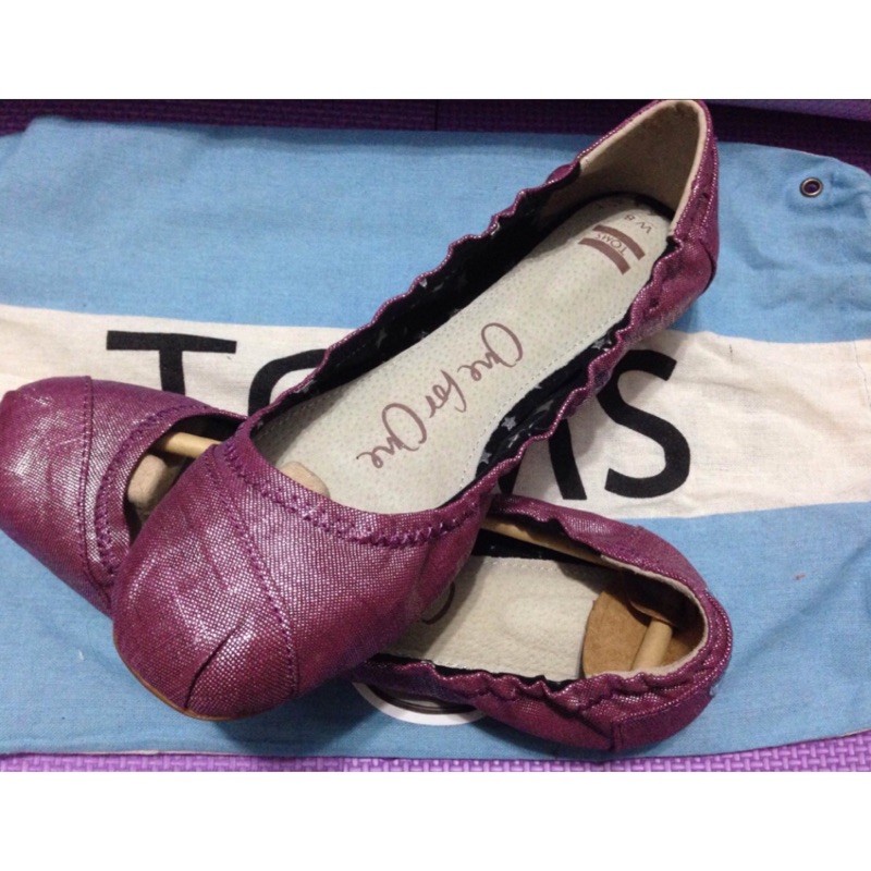 全新-TOMS女生-平底鞋 紅紫色-新品