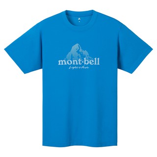 【mont-bell】1114471 SPBL 亮藍 Wickron LOGO山 抗UV吸濕排汗短袖T恤休閒衫圓領