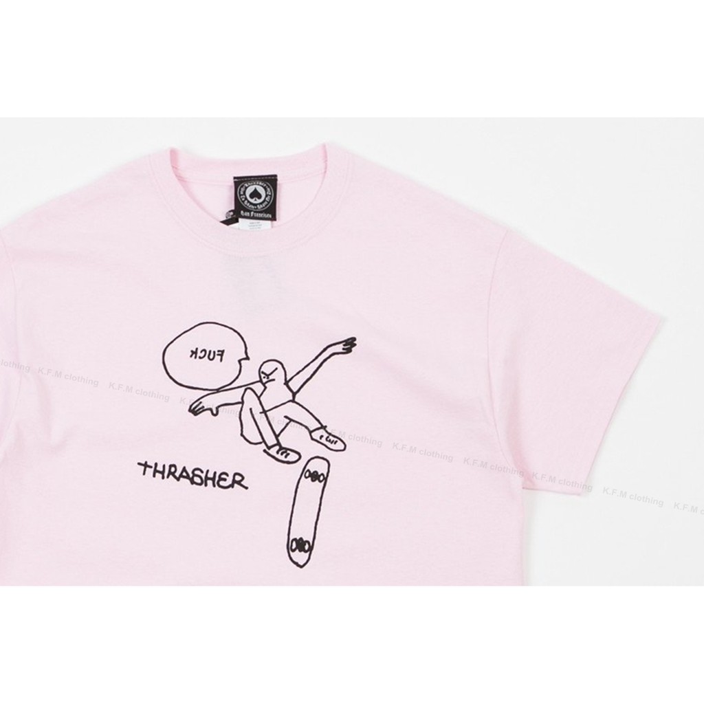 K.F.M 】THRASHER KCUF T-Shirt 美國圓筒Tee FUCK 短T 滑板粉紅色| 蝦皮購物