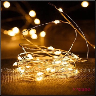 🔥大量現貨 LED銅線燈串 (有開關 附鈕扣電池) 1米 2米 3米 可選 聖誕燈串 佈置氛圍燈 銅絲燈 瓶塞燈