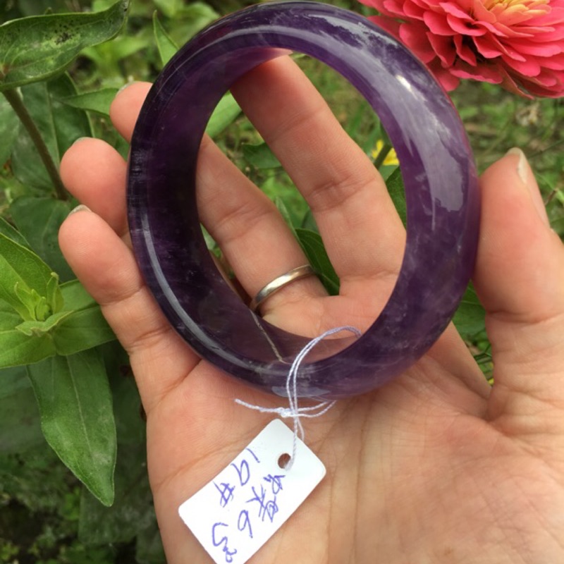 AAAAA+天然 紫水晶手鐲～《蝶6款》~小寬版～手圍19號，內徑59mm寬20厚9mm，烏拉圭 紫羅蘭紫水晶手環～紫晶