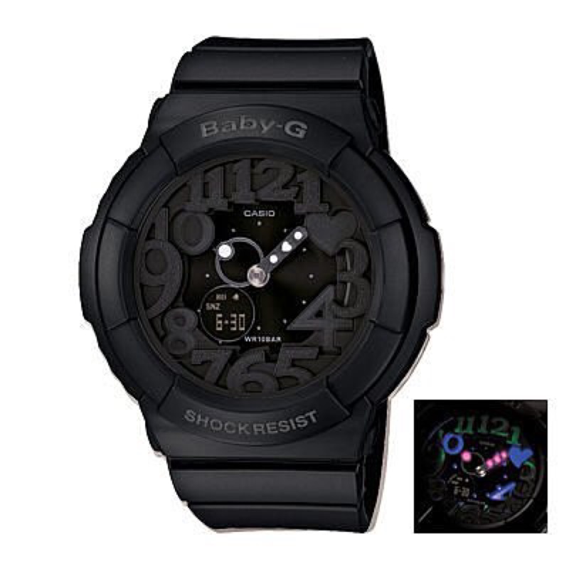 CASIO卡西歐Baby-G BGA-131-1B 霧黑 霧面錶帶 數字指針 運動女錶